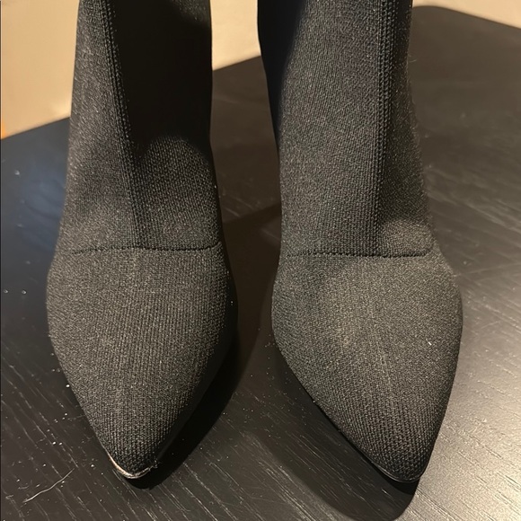 Black Heeled Boots with Stiletto Heel and Sock-Like Fit - Picture 6 of 7